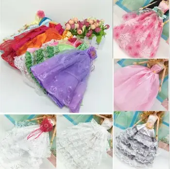 

10Pcs Hot Sale Party Wedding Dress Princess Gown Dress Clothes Gown For Doll doll Accessories