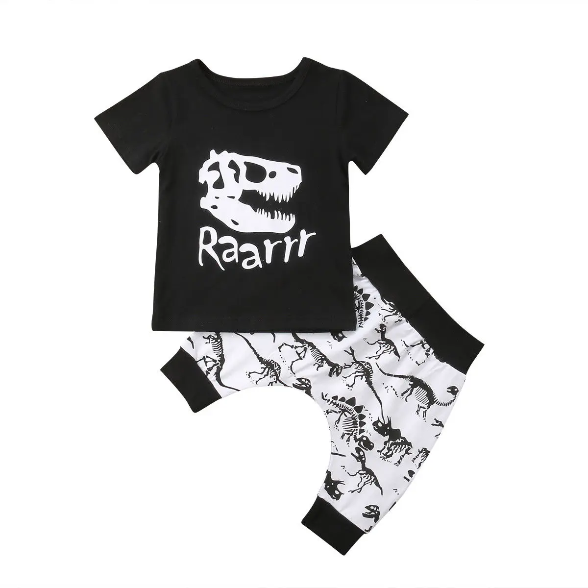 

0-3Y Toddler Baby Boy Summer Clothes Short Sleeve T-shirt Tops Harem Pant 2PCS Outfits Dinosaur Clothing Set