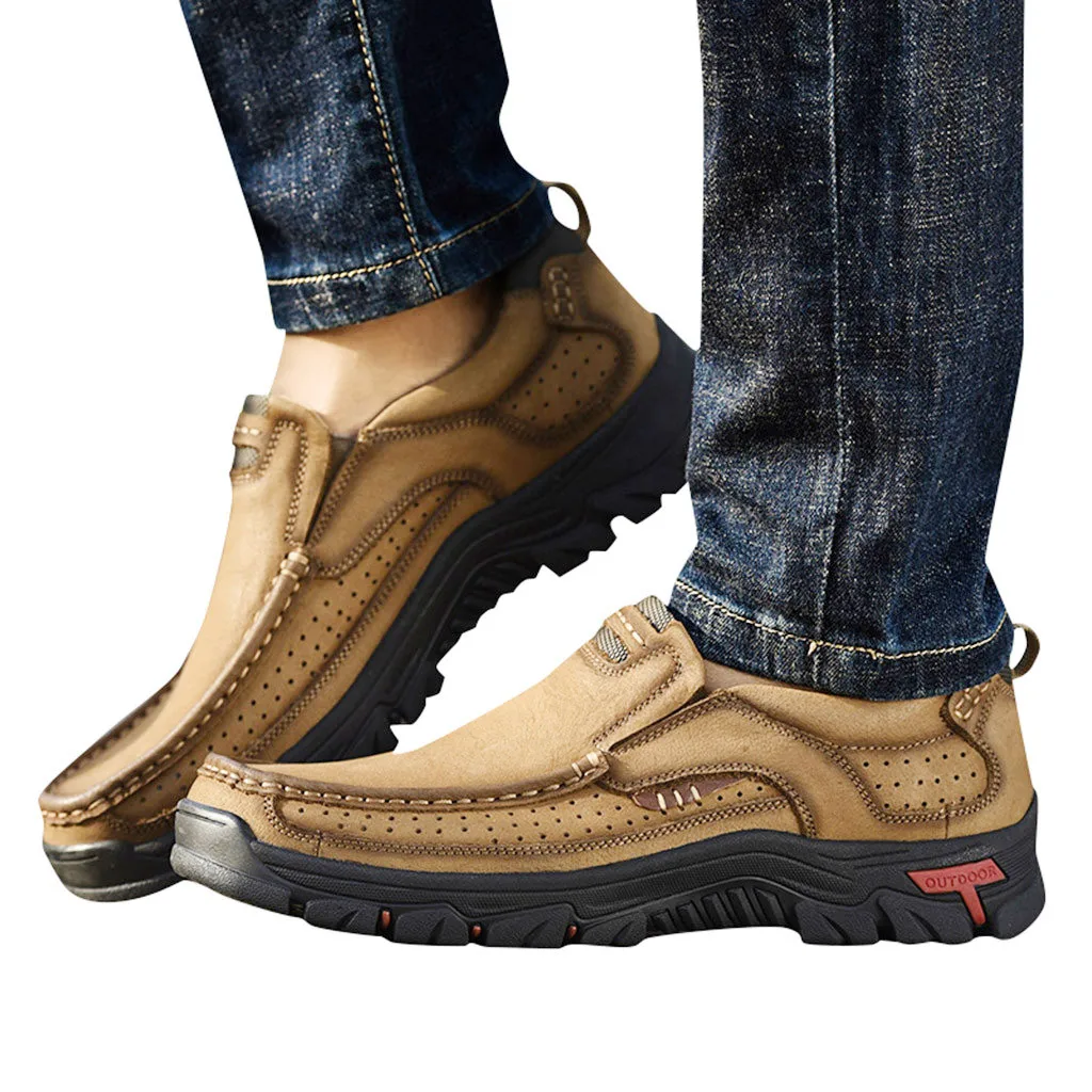 Стильные мужские удобные кроссовки непромокаемая обувь походная обувь кожаные кроссовки мужские походные ботинки Нескользящая уличная спортивная обувь