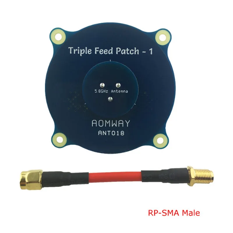 Aomway ANT018 Triple Feed Patch 1 5 8G 8dBi RHCP LHCP FPV Pagoda Antenna SMA RP