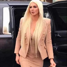 Осень-зима, Подиумные дизайнерские Формальные куртки для женщин, Золотой Лев, пуговицы, двубортный женский офисный пиджак, одежда, куртки