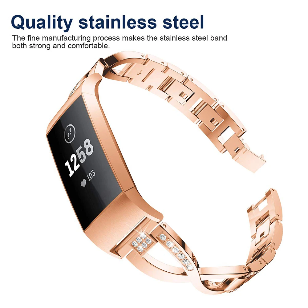 SPEDKOY металлический ремешок для Fitbit Charge 3 Smartwatch Bling Rhinestone ювелирный браслет ремешок для Fitbit Charge 3