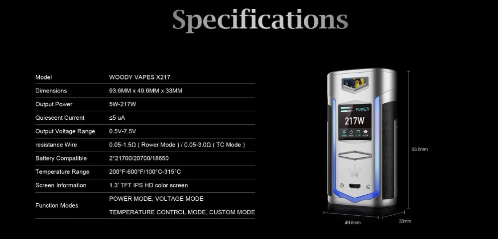 VOOPOO X217 TC Box Mod 217W-11