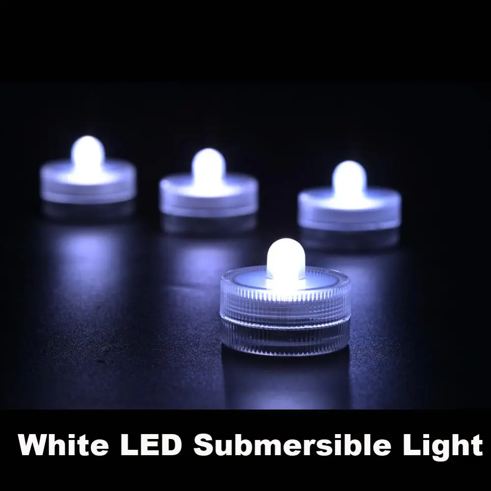 12pcs/Lot Battery Operated Slow Color Changing RGB Submersible LED Tea Light 3CM Round Waterproof LED with 2pcs CR2032 Batteries