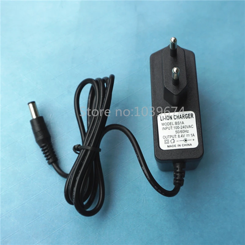 

Free shipping 8.4v 1000mAH li-ion battery charger with DC 5.5*2.1 Connector