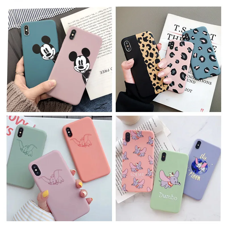 Lovely Funny Elephant Case For iPhone 7 Plus 8 X 6 6S Silicone TPU Cool Leopard Cover XS Max XR |