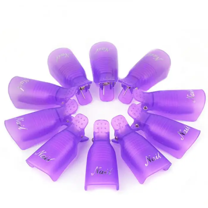 

10pc/set Plastic Nail Art Soak Off Cap Clip UV Gel Polish Remover Wrap Tool Makeup Cosmetic Tools