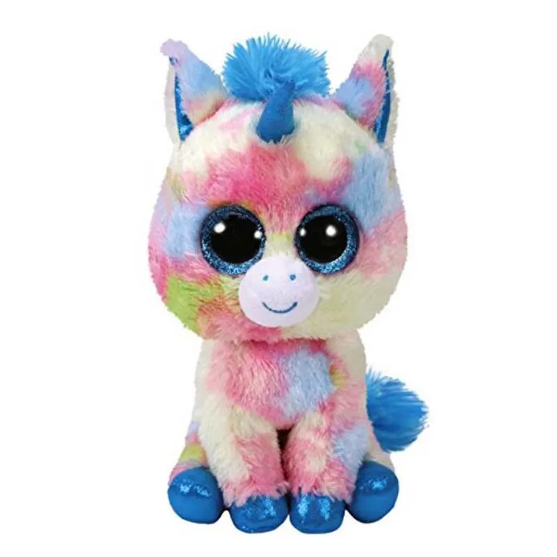 

Pyoopeo Ty Beanie Boos 6'' 15cm Blitz the Blue Unicorn Plush Regular Soft Big-eyed Stuffed Animal Collectible Doll Toy
