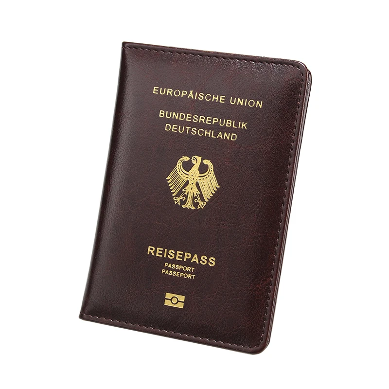 Немецкая Обложка для паспорта мужская из искусственной кожи Deutschland Национальная эмблема бизнес путешествия кредитный держатель для карт чехол унисекс Бренд HEQUN