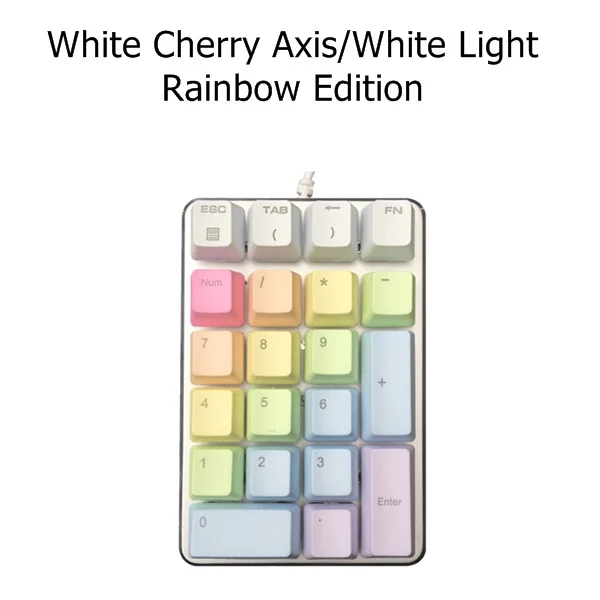 Золотой Magicforce смарт-21-ключ USB Проводная клавиатура с подсветкой механический Цифровой настольный Тетрадь клавиатура GATERON/вишня Механическая ось PBT - Цвет: Золотой