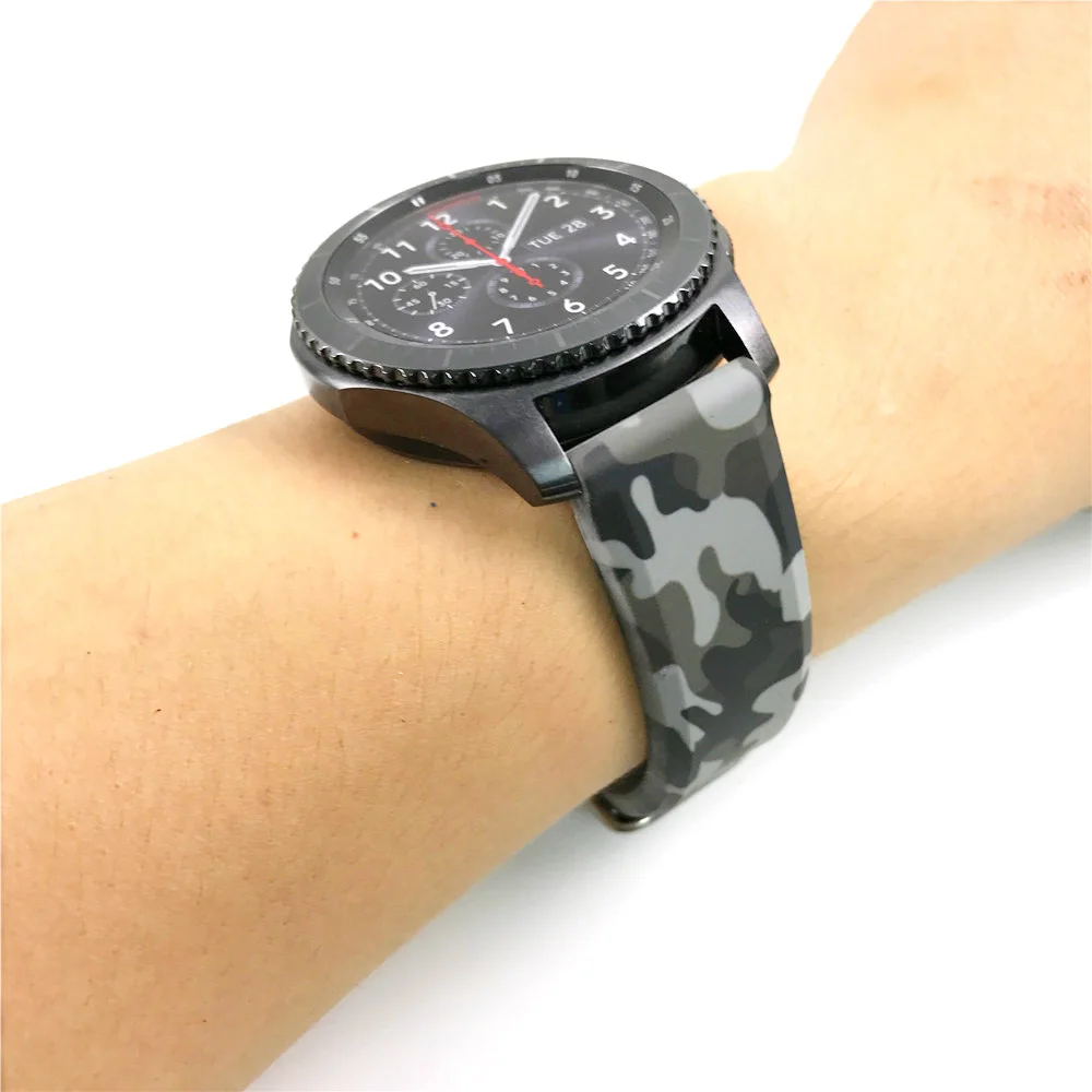 Браслет Камуфляжный силиконовый для Samsung Gear S3 мужской/женский браслет Galaxy Watch 3 45