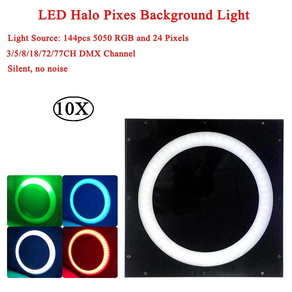 

10Pcs/Lot RGB LED Professional Stage Lamp LED Halo Pixels Background Light DMX LED Par Dj Equipment KTV LED Light Disco Party