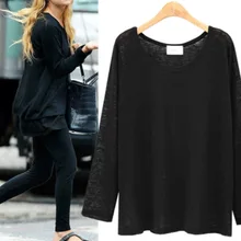 Элегантная женская футболка с длинным рукавом, летняя футболка с круглым вырезом, женские офисные Хлопковые женские летние топы