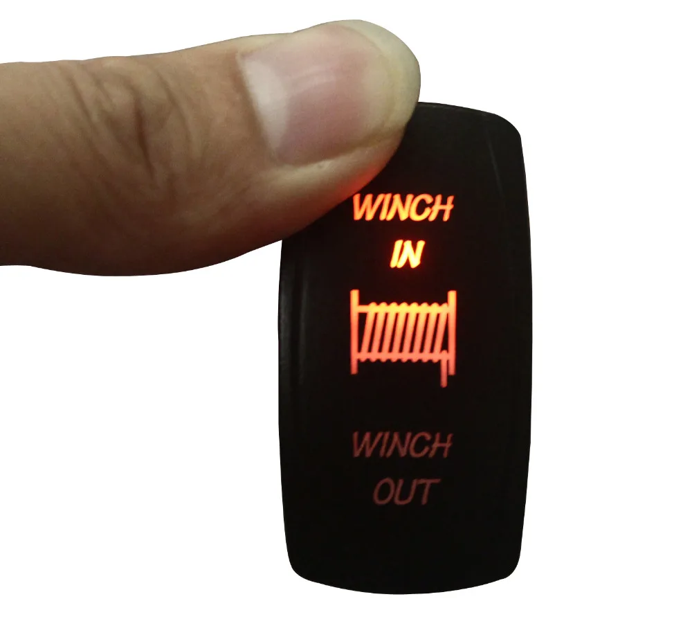 Marine Boat Car Winch In out Rocker Switch On off on Momentary AMBER LED Dpdt 7p