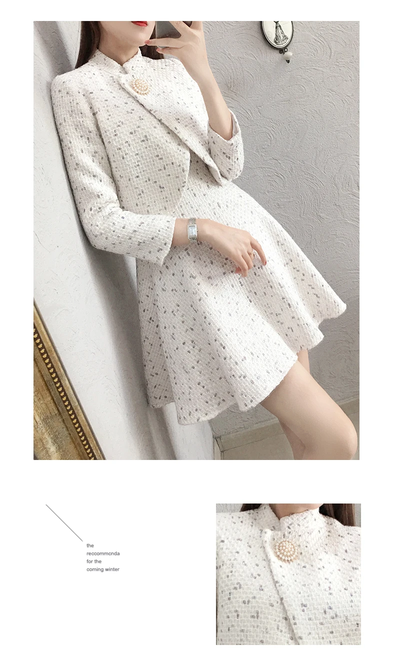 Autumn and winter new tweed short jacket small fragrance mini skirt set slim skirt trendy ladies High-quality two-piece