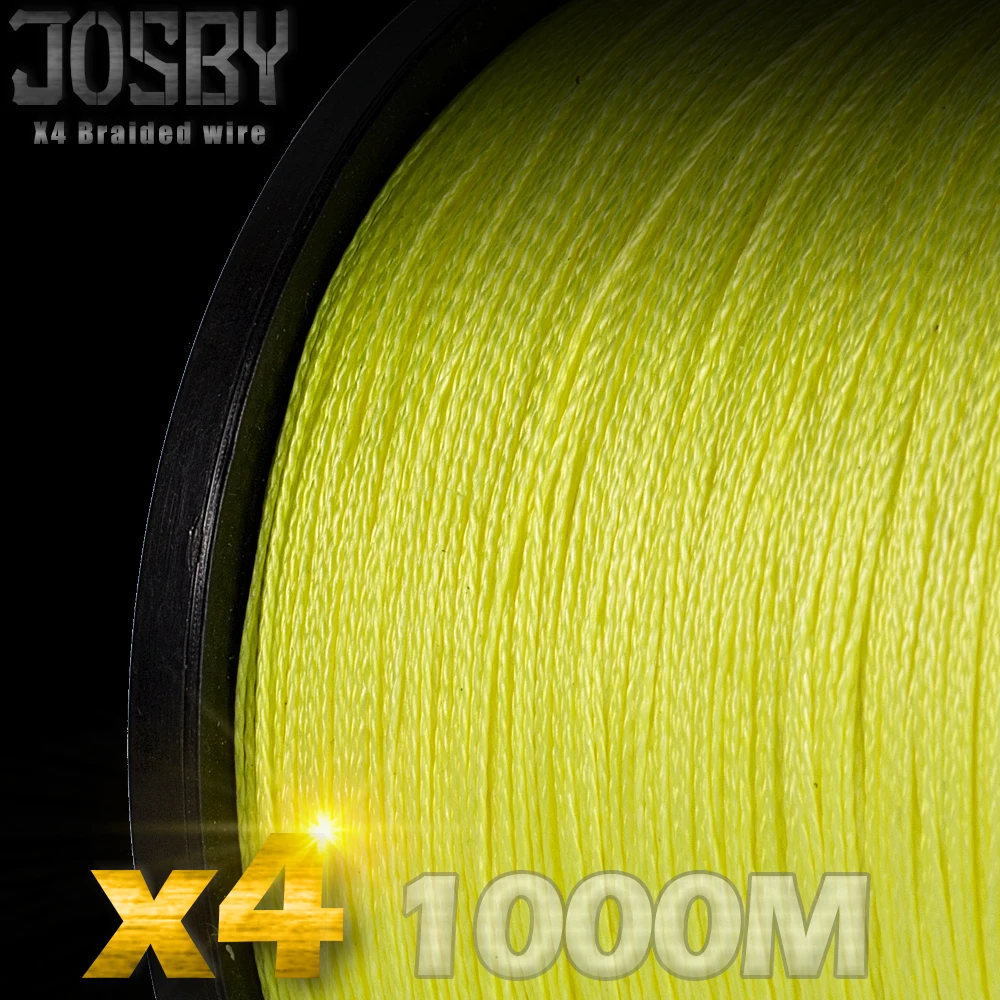

JOSBY PE Braided Fishing Line 1000m 4 Strand 100lb Lake Multifilament Wire 4 Strands Woven Thread for Carp Fishing