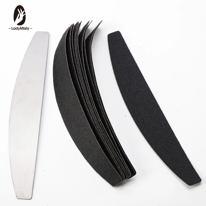 

5+1 Nail file Replacement pads Stainless Steel Handle sand paper pads Nail File Remover Double Sided Adhesive Tape