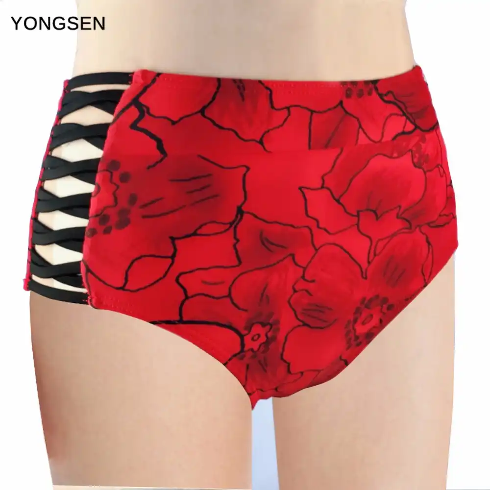Yongsen High Waist Swim Trunks Bikini Bottoms Women Beachwear Print Floral Plus Size Swimwear Underwear Swimming Shorts Briefs Briefs Briefs Briefs Swimbriefs Size Aliexpress