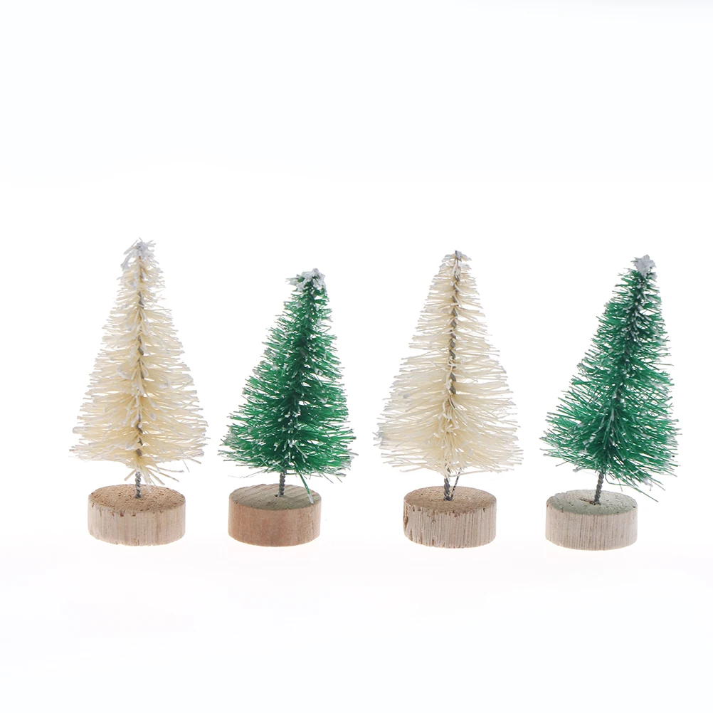 New!1PCS DIY Christmas Tree 2Colors Small Pine Tree Mini Trees Placed In The Desktop Home Decor Christmas Decoration Kids Gifts