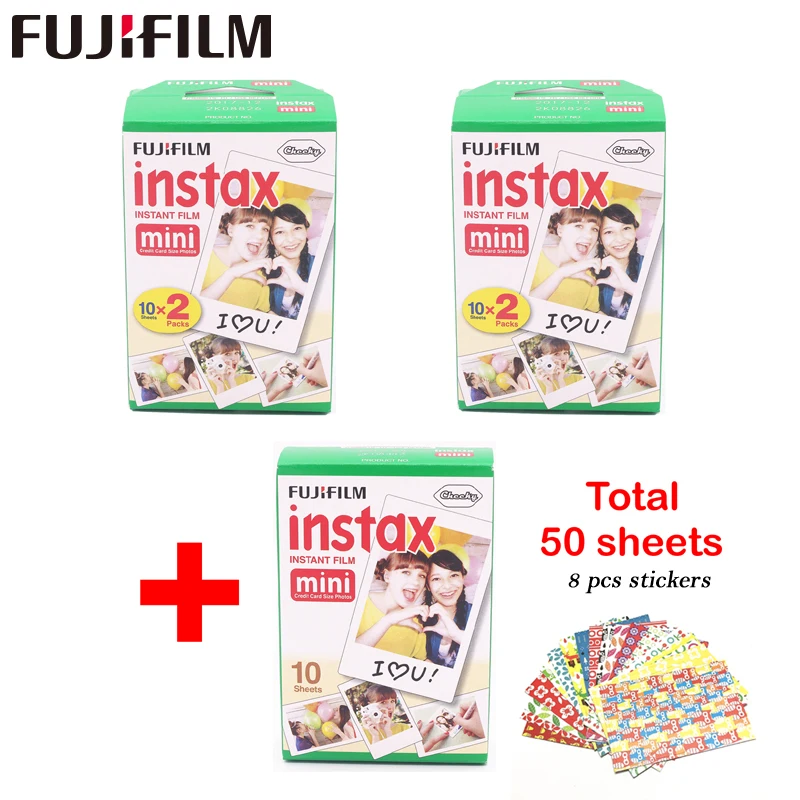 Подлинная Fujifilm Instax Mini фильм белый край 50 листов для Fuji Instax Mini 8 7 s 25 50 90 SP1 фотоаппарат моментальной печати фото фильм Бумага