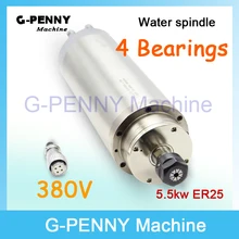G-PENNY двигатель переменного тока мотор шпинделя 380 В 5,5 кВт ER25 с водяным охлаждением 4 подшипника с высоким крутящим моментом шпиндель водяного охлаждения для станка с ЧПУ