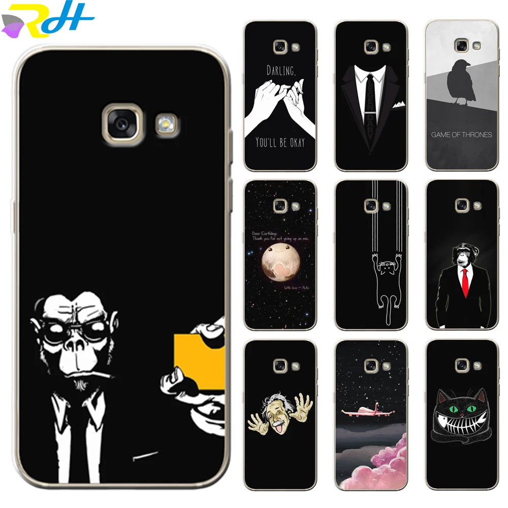 Мягкий ТПУ чехол для Samsung Galaxy A7 2018 Coque Etui черный и белый A10 20 30 40 50 70 A6 A8 Plus