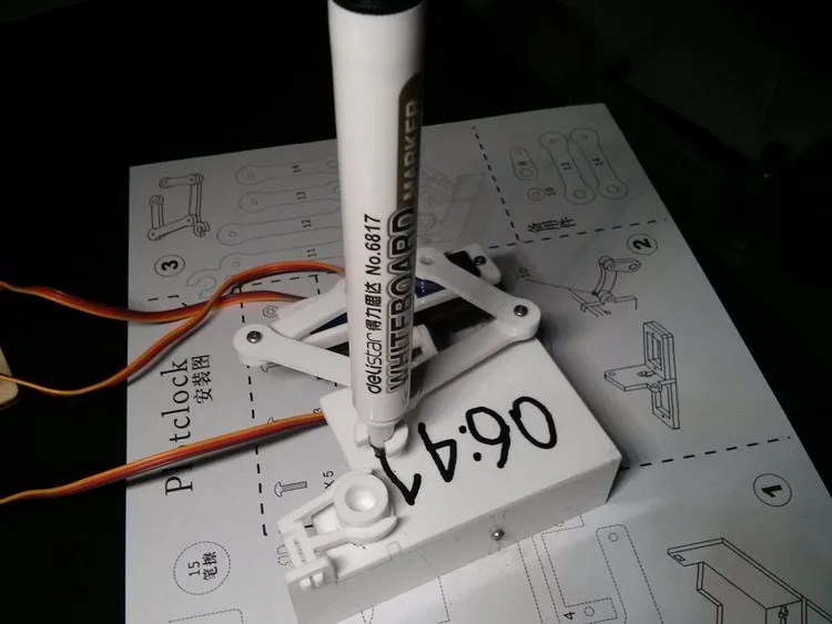 Arduino Plotclock робот комплект чертежная программа акриловая рука