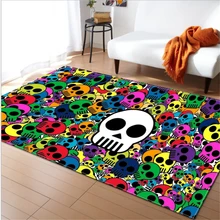 Ковер AOVOLL для гостиной, ковер с рисунком черепа, шелковистый и Эластичный Коврик для спальни и детской комнаты в современном стиле