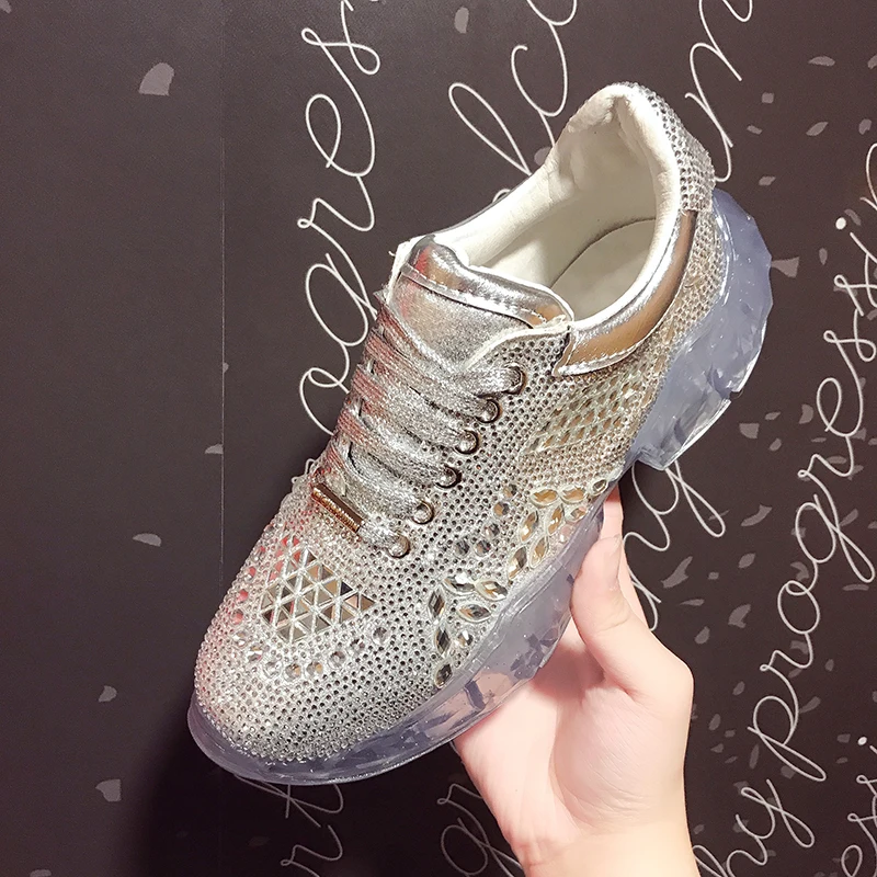 

LFFZ Unique Design Women Sneakers New Super Fashion Ladies Shoes Transparent Outsole Flat Shoes Women Mesh Breathable Sneakers
