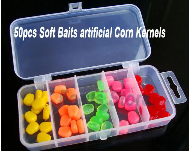 50pcs Soft Baits artificial Corn Kernels Carp Fishing Lure set with