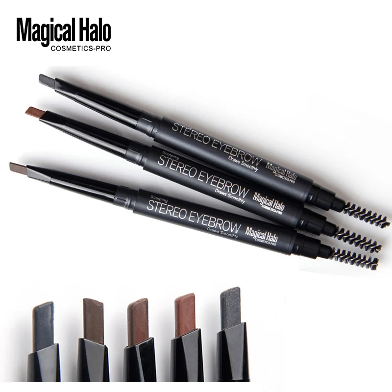 

Magical Halo High Quality Automatic Eyebrow Pencil Waterproof With Brush Long-lasting Brand Makeup Cosmetics Eyebrow Pen 5 Color