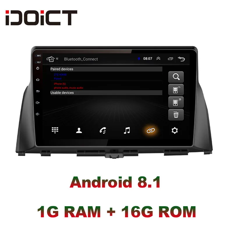 Best IDOICT  Android 8.1 Car DVD Player GPS Navigation Multimedia For KIA optima K5 radio 2016 2017 car stereo bluetooth 3
