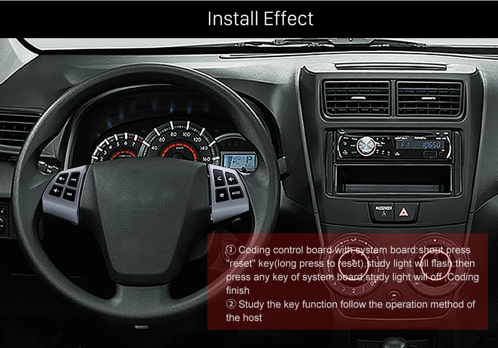 Seicane автомобиль изучения рулевого колеса аудио контроллер для TOYOTA AVANZA музыкальный плеер громкость Bluetooth телефон кнопка дистанционного управления