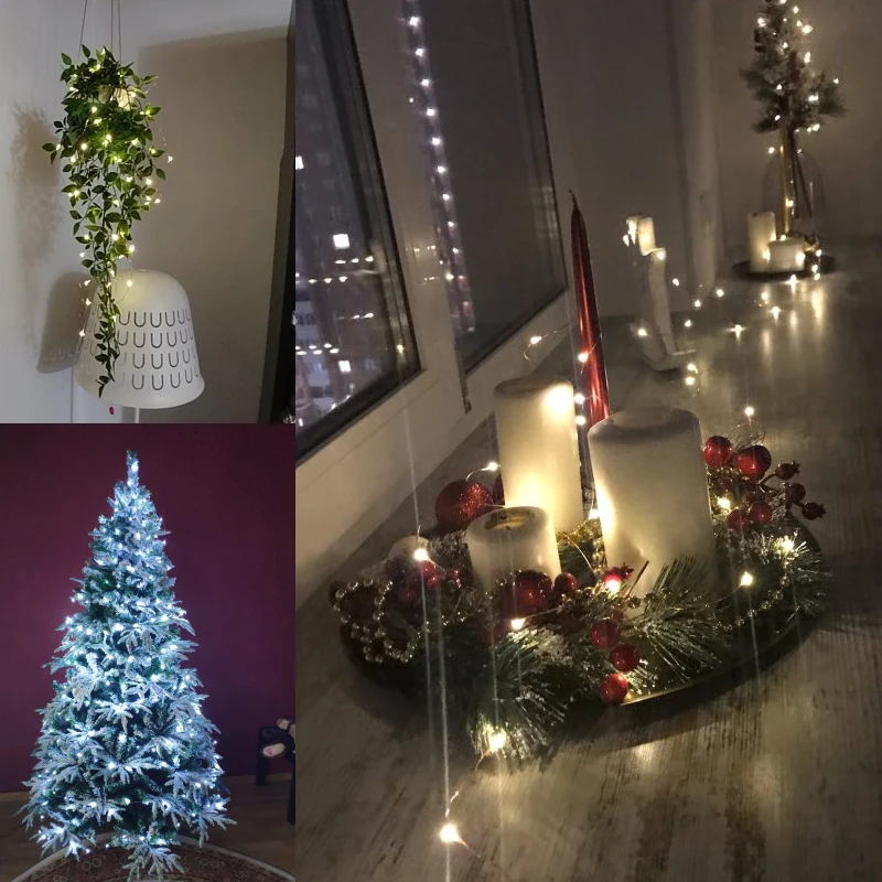Guirlanda de Natal ao ar Luzes de Fadas a Mais Longa Luz plus Adaptador Levou Luzes da Corda 30 m 50 m 100 m Rua Luz Livre Brancas Quente Estrelado 13 Cheap Fios de LED