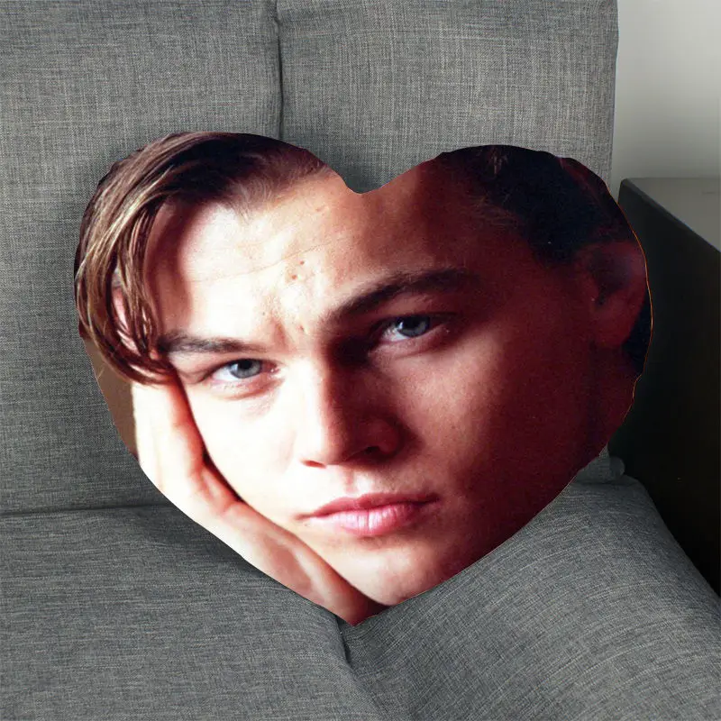 Наволочка Leonardo DiCaprio в форме сердца, атласная тканевая подушка, чехол для дома, спальни, свадебное украшение, наволочки - Color: 6
