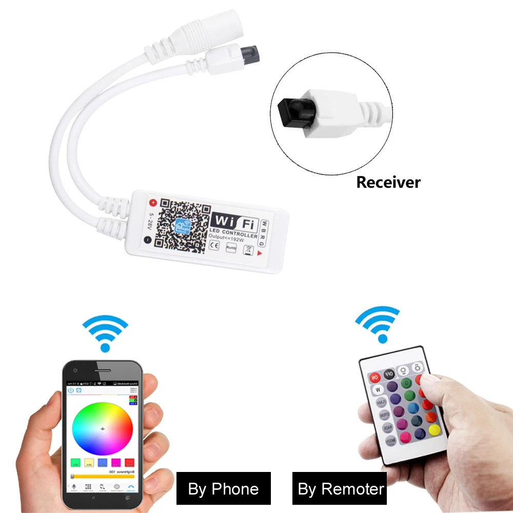 Magic Home Mini RGBW Wifi Led контроллер DC12V IR 24key пульт дистанционного управления