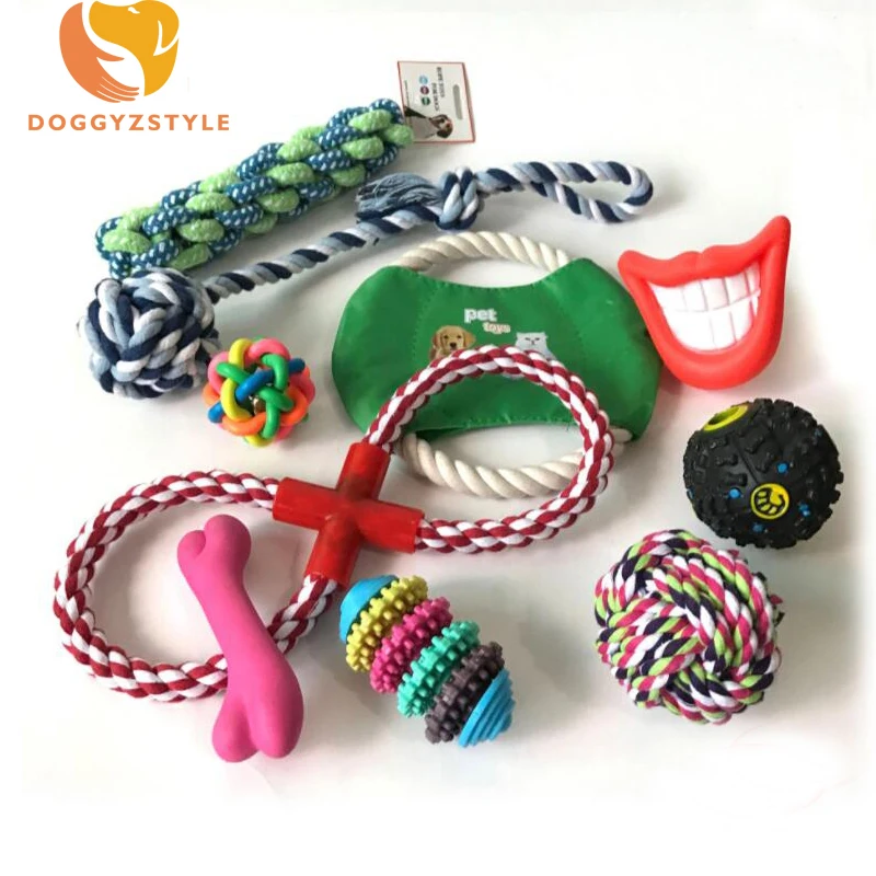 1Set Dog Toys Pet Puppy Chewing Teeth Cleaning Interaction Toy For