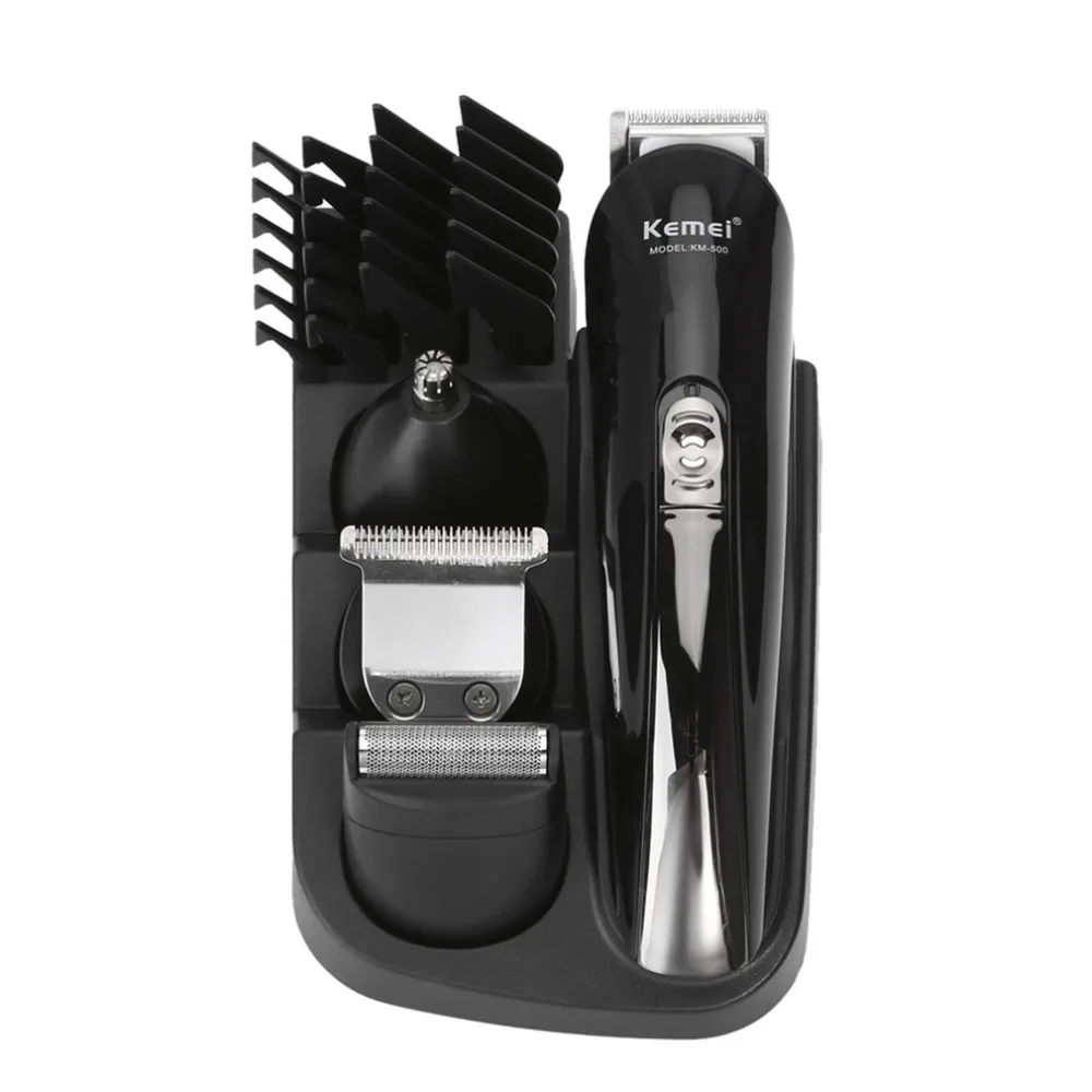 

Kemei KM-500 Rechargeable Hair Trimmer Electric Clipper Shaving Machine Portable Men Styling Tools EU Plug