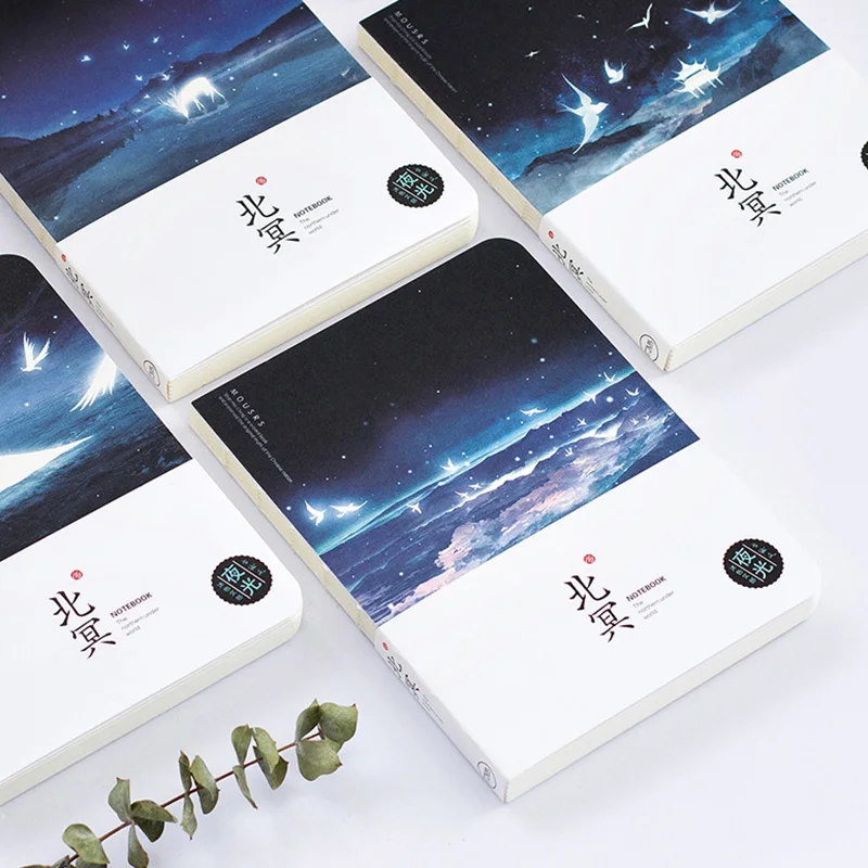 

A5 Bright Luminous Notebook Creative Travel Diary Memo Monthly Planner Book Composition Book Student Stationery School Supplies