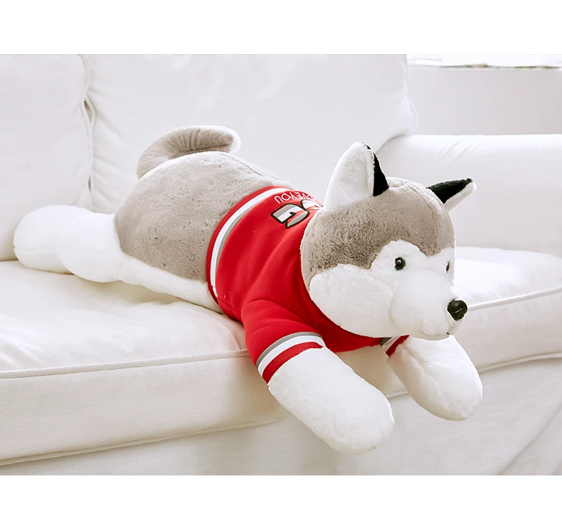 New Cute Lying Husky Plush Toy Giant Soft Stuffed Dog Doll Pillow for Children Adults Gift Deco 47inch 120cm DY50685 (2)