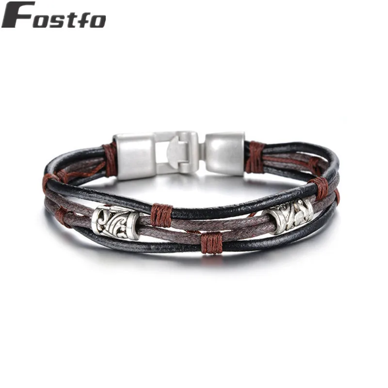 XINYAO-2017-Vintage-Multilayer-Genuine-Leather-Bracelet-Men-Women-Jewelry-Retro-Handmade-Braided-Leather-Rope-Male