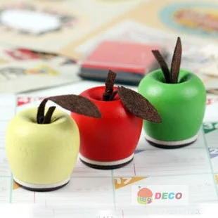 

1PC/lot Funny Fancy Apple shape stamp Gift stamps Designs mix Wooden Rubber stamp office school supplies(ss-5517)