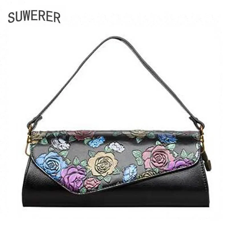 SUWERER2018 high-quality fashion luxury brand flower Shoulder Messenger bag genuine leather, women's well-known brand SUWERER2018 high-quality fashion luxury brand flower Shoulder Messenger bag genuine leather, women's well-known brand