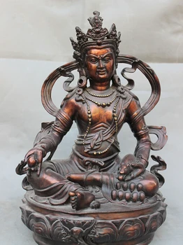 

USPS to USA S1145 15" Chinese Pure Bonze Buddhist Yellow Jambhala God of Wealth Buddha Statue