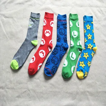 

Marvel Black Panther cosplay socks Captain America Super Mario funny cool fashion men sock comfortable novelty cotton crew socks