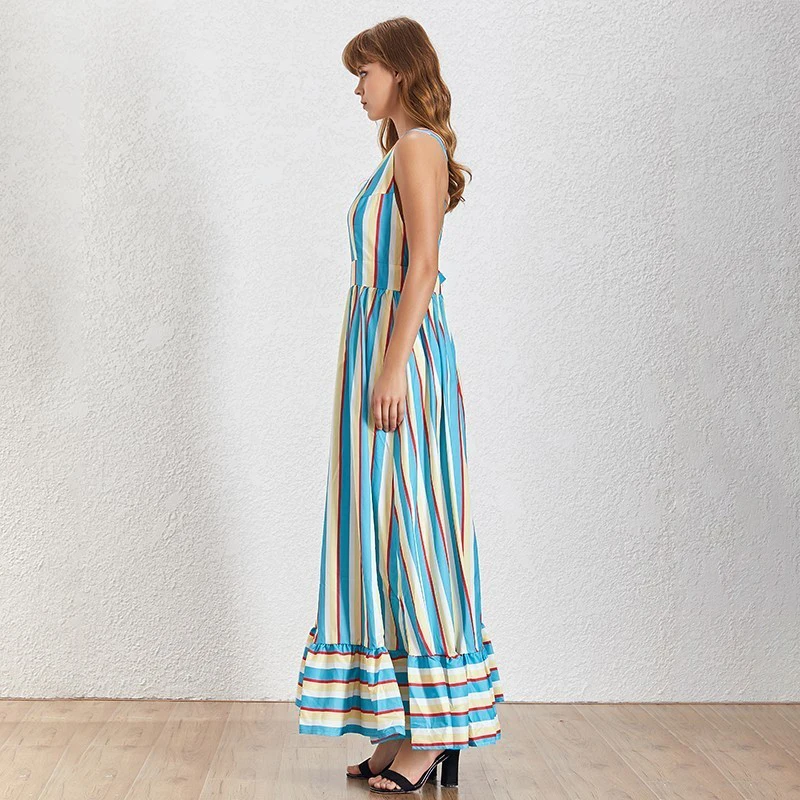 Deuxtwinstyle-t-robe-pour-femmes-Hit-couleur-ray-dos-nu-sans-manches-taille-haute-cheville-longueur (1)
