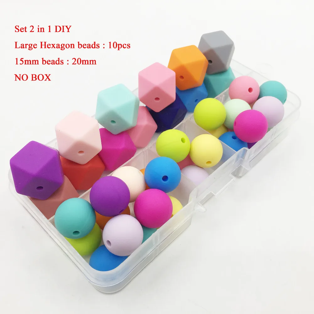 Master DIY Silicone Beads Necklace 2 IN 1 10PCS Geometric beads,20PCS