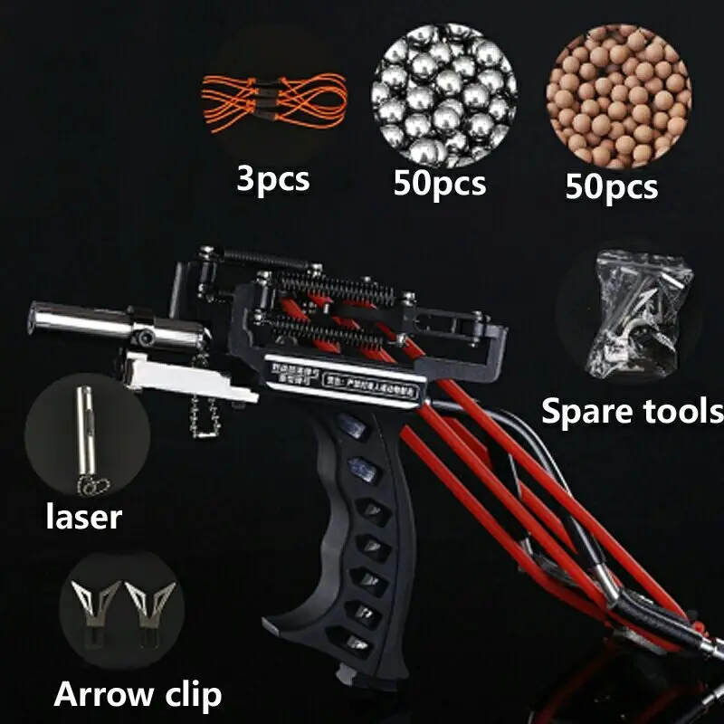 

Powerful Catapult With Laser Aluminium Alloy Slingshot Outdoor Hunting Slingshot Powerful Bow Hunting Catapult With Rubber Band