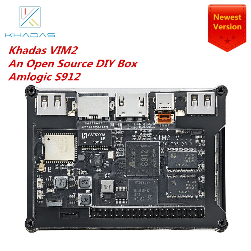 Khadas VIM2 Pro ТВ коробка Amlogic S912 Восьмиядерный 3G RAM DDR4 64G ROM с открытым исходным кодом SBC