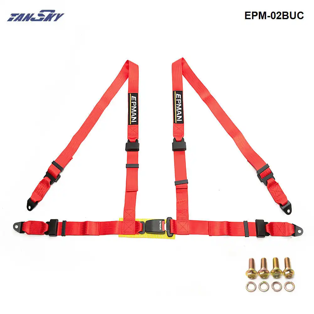 " Универсальный 4PT 4 Точка Гонки ремня страховочные ремни красный/синий/черный/фиолетовый/зеленый/серый/желтый/оранжевый EPM-02BUC - Название цвета: Красный